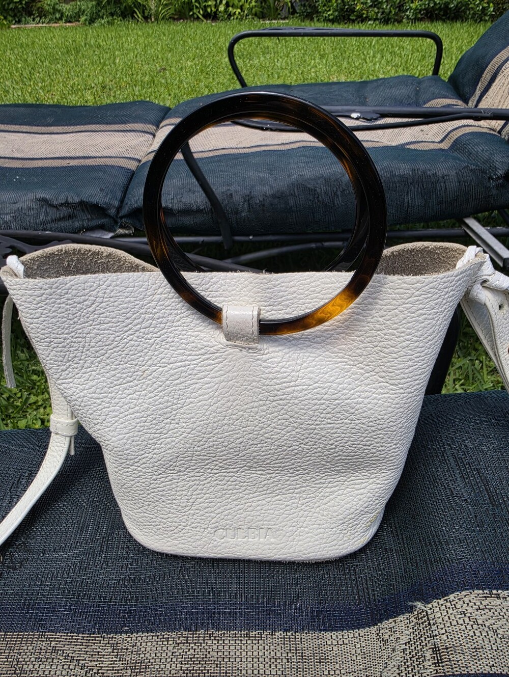 Culbia Small Leather White Handbag Purse With Crossbody Adjustable Strap